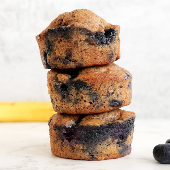 Vegan Banana Blueberry Muffins
