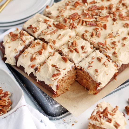 Carrot Sheet Cake with Dulce de Lec