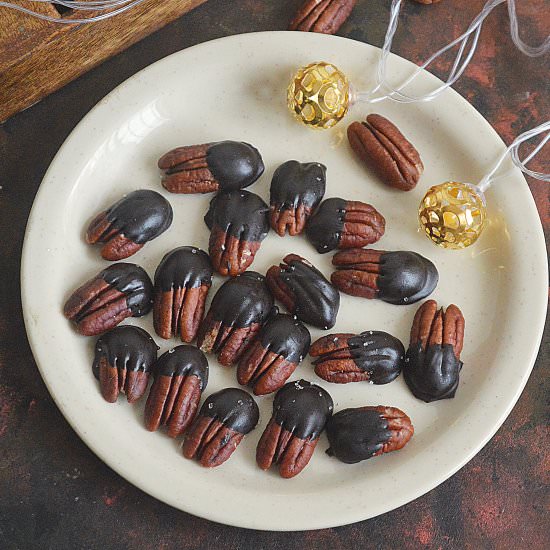 Chocolate dipped Pecans