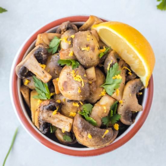Lemon Mushroom in the Air Fryer