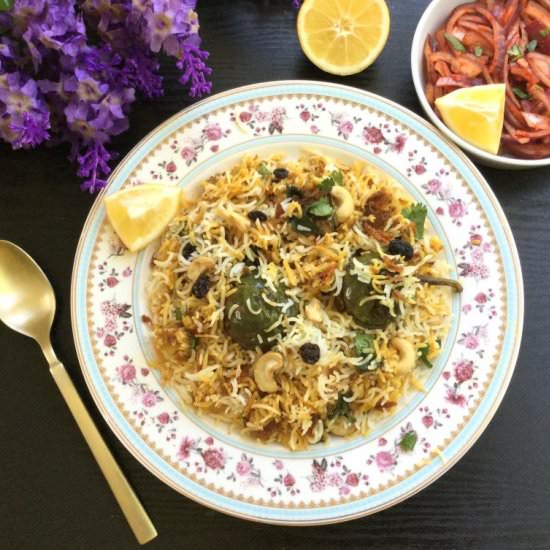 Brinjal/Eggplant Dum Biryani