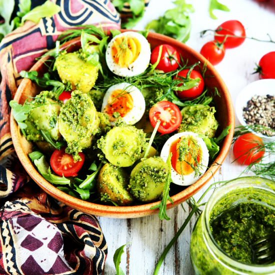 Potato and Egg Salad with Pesto