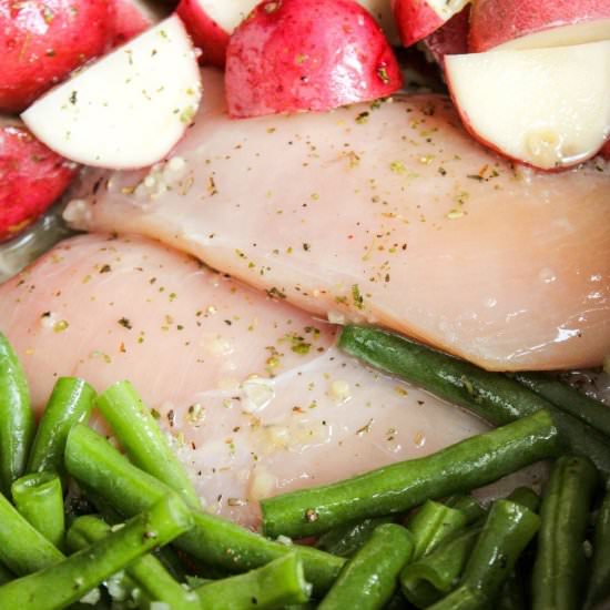 Crockpot Chicken Potatoes and Beans
