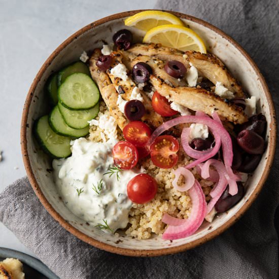 Greek Chicken Bowl with Tzatziki