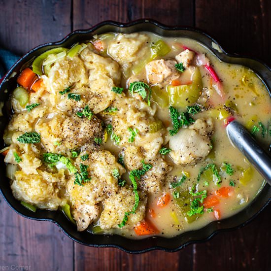Midweek chicken and dumpling stew