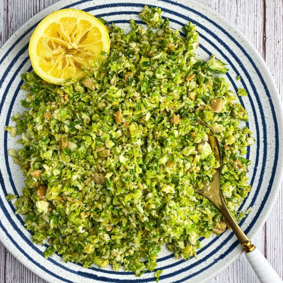 Raw Shredded Brussels Sprout Salad