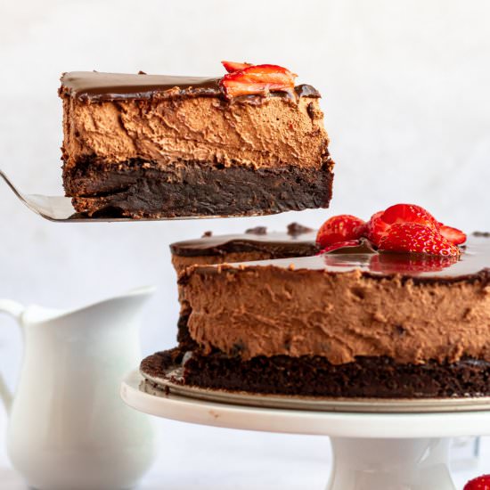 Chocolate brownie mousse cake