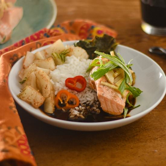 Salmon in a Soy Broth
