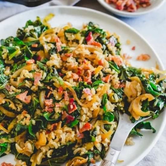 Spicy Collard Greens and Rice