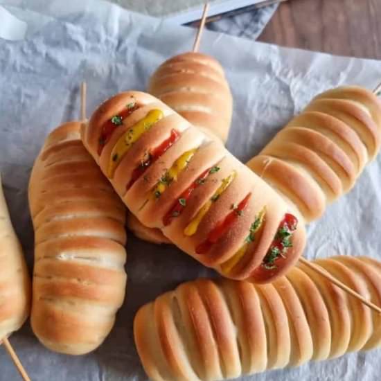 Korean Style Corn Dogs using Bread