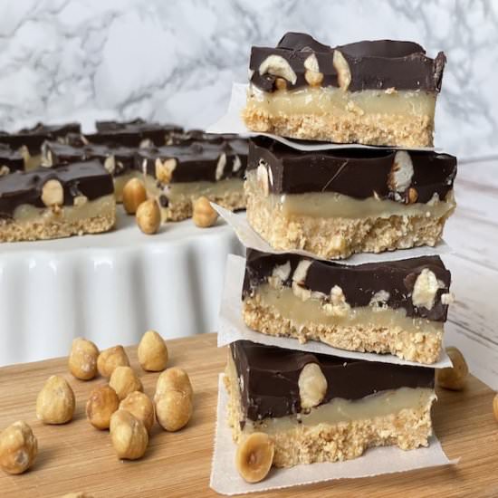 Gluten-Free Caramel Hazelnut Slice