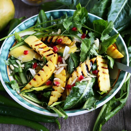 Dandelion Salad with Almond Dressin