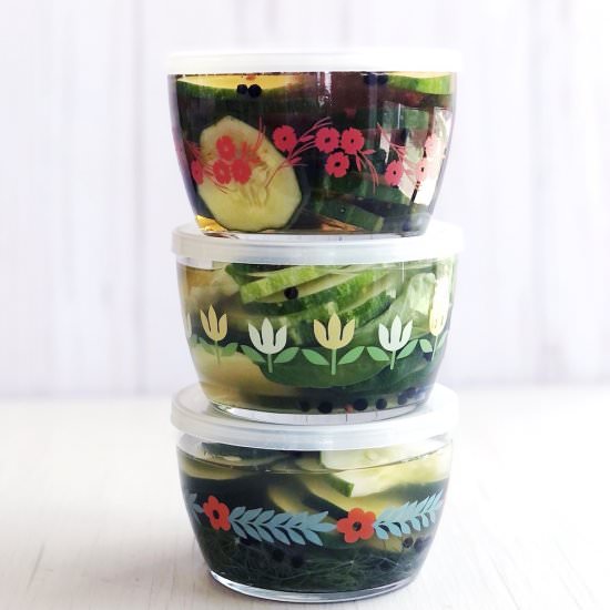 Refrigerator Pickles 3 Ways
