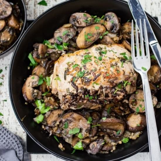 Rice Stuffed Pork Chops