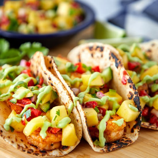 Shrimp Tacos with Mango Salsa
