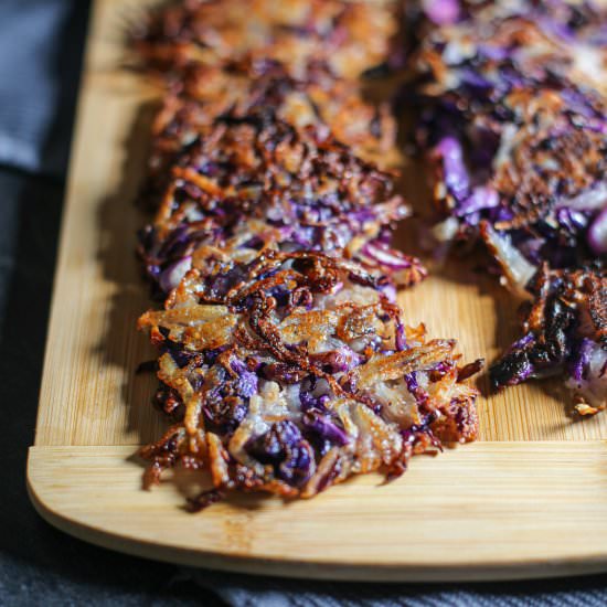 Whole30 Red Cabbage Hash Browns