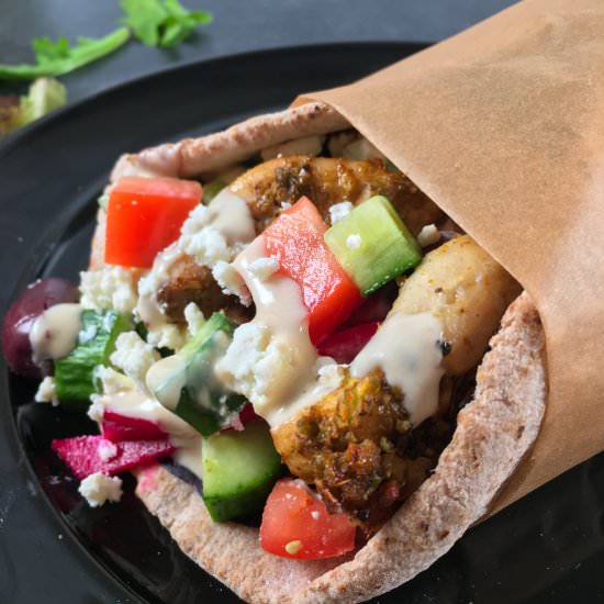 Air Fryer Chicken Shawarma Wraps
