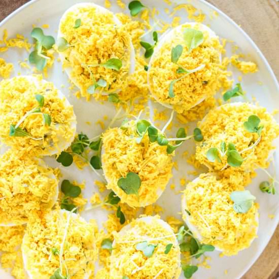 French Deviled Eggs Mimosa