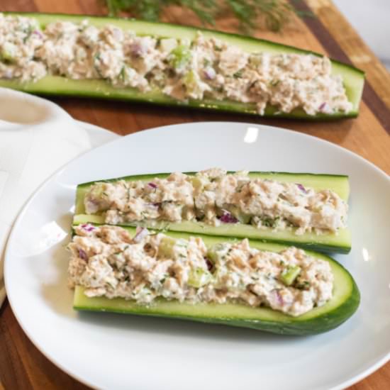 Dill Tuna Cucumber Boats