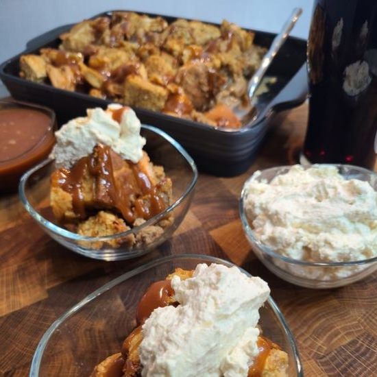 Soda Bread Pudding with Caramel