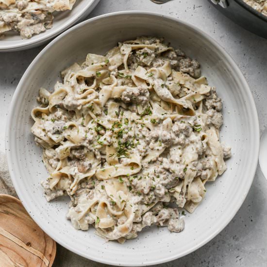Gluten Free Beef & Mushroom Pasta