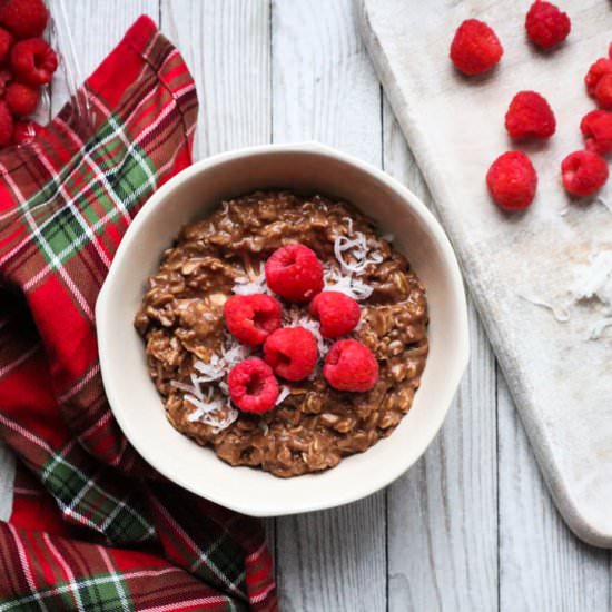 Chocolate Coconut Raspberry Oatmeal