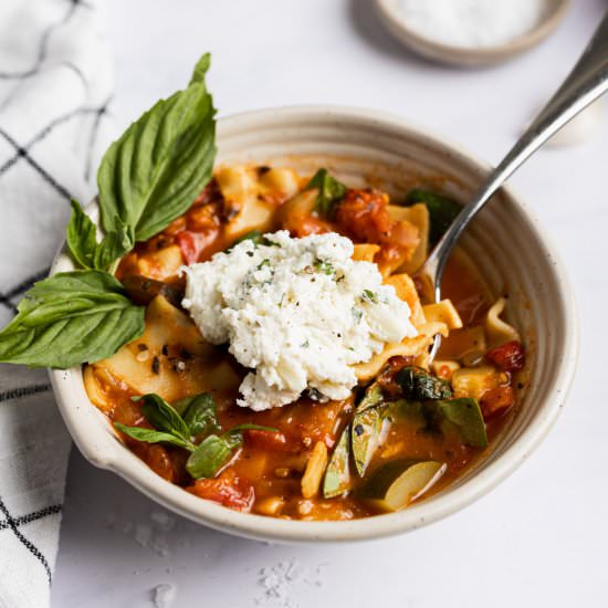 Vegetarian Lasagna Soup