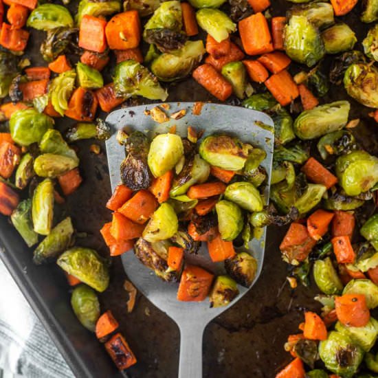 Roasted Brussels Sprouts & Carrots