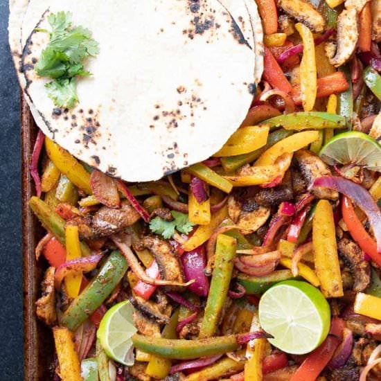 Sheet pan Veggie Fajitas