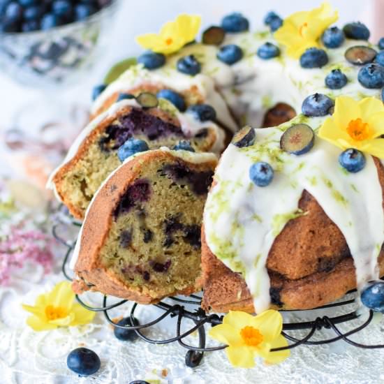 Courgette Lime and Blueberry Cake