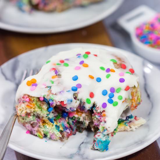 Overnight Funfetti Cinnamon Rolls
