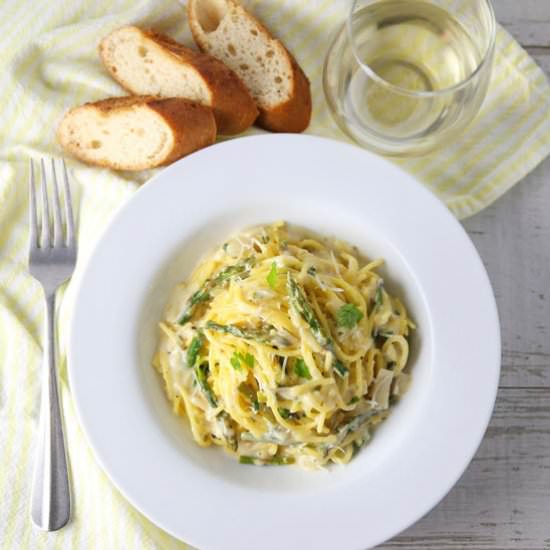 Creamy Lemon Asparagus Spaghetti