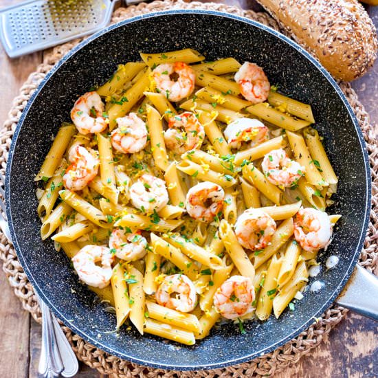 One-Pan Lemon Garlic Shrimp Pasta