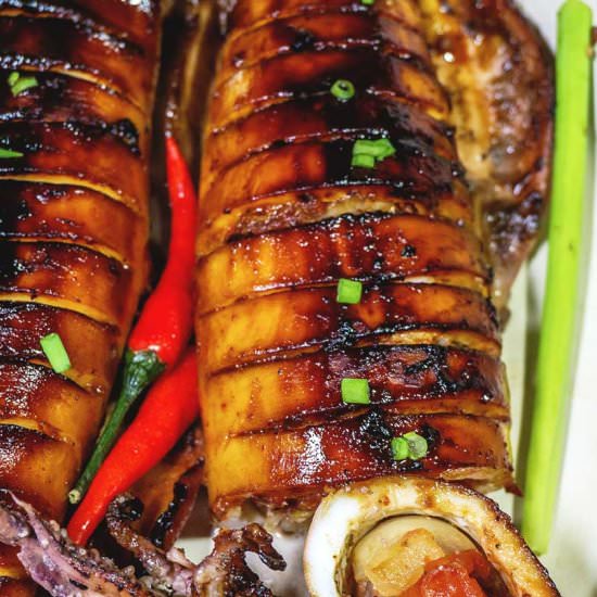 Grilled Stuffed Squid