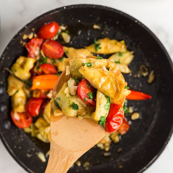 Garlic Roasted Artichoke Hearts