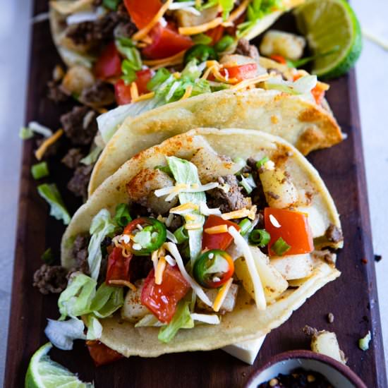 Ground Beef & Potato Tacos
