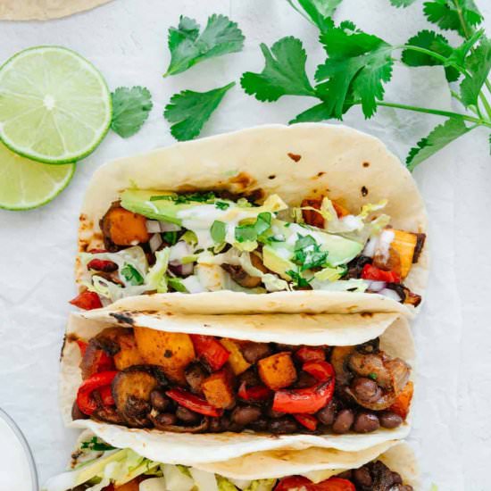 Sheet Pan Veggie Black Bean Tacos