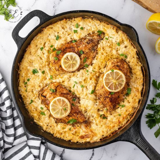 One Skillet Lemon Chicken Orzo