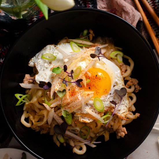 Miso Pork Udon Noodles