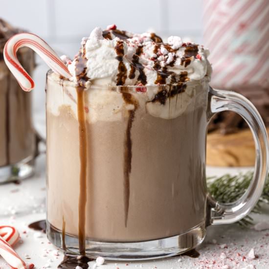 Spiked Peppermint Hot Chocolate