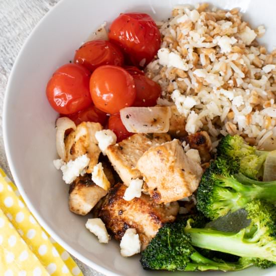 Greek Chicken Bowls with Roasted Ve
