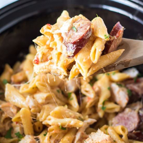 Slow Cooker Cajun Chicken Alfredo