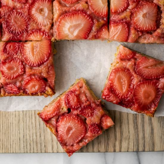 Strawberry Banana Upside Down Cake