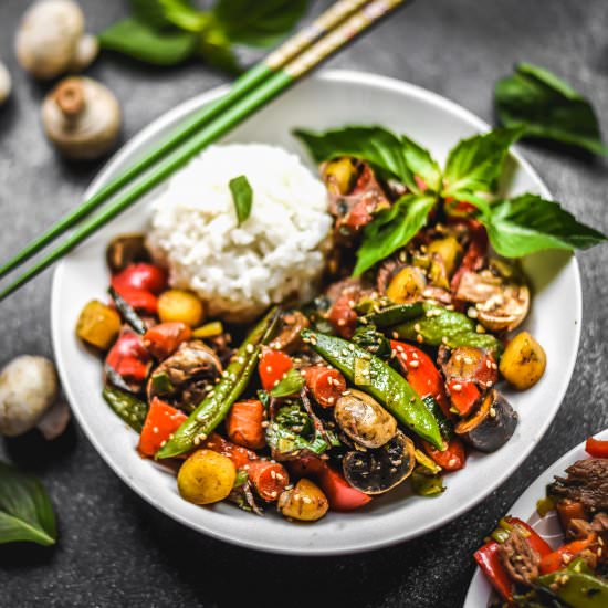 30-Minute Thai Basil Vegan Stir-Fry
