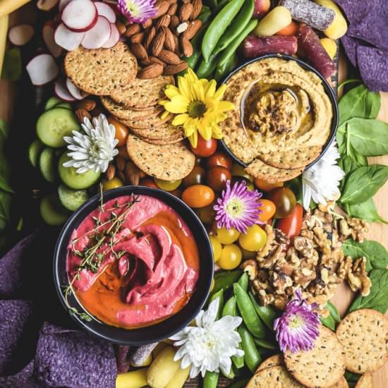 Hummus+Veggie Spring Mezze Platter