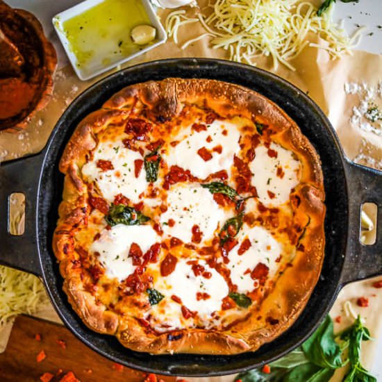 Pepperoni Lover’s Deep Dish pizza