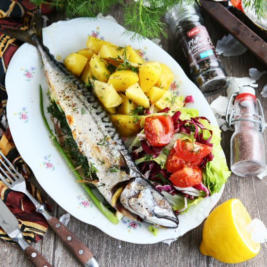 Whole Baked Mackerel
