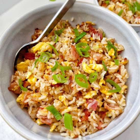 Japanese Garlic Bacon Fried Rice