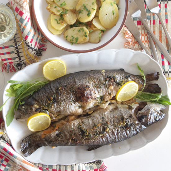 Roasted Stuffed Trout
