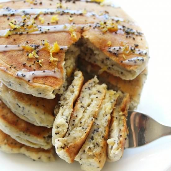 GF/V Lemon Poppy Seed Pancakes